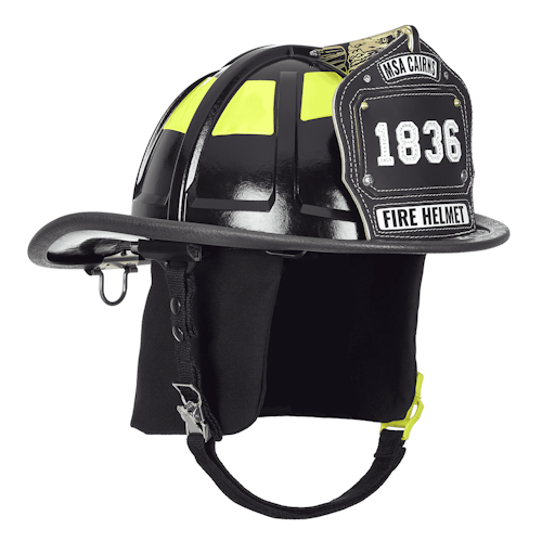 Cairns 1836 Unpainted Traditional Fire Helmet w/ Black Nomex Earlap and 6" Carved Eagle - Fire Force -