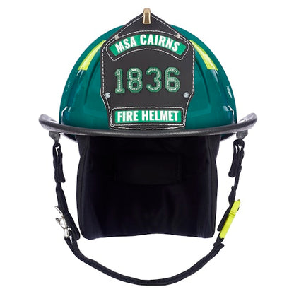 Cairns 1836 Painted Traditional Fire Helmet w/ Black Nomex Earlap and 6" Carved Eagle - Fire Force - 